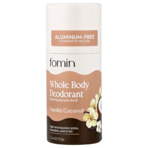 fomin Desodorante para o Corpo Inteiro Sem Alumínio Sabor Baunilha e Coco 50 g (176 oz)