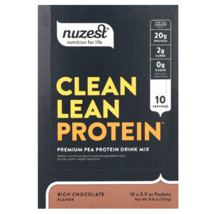 Nuzest Proteína Magra Pura Chocolate Intenso 10 Embalagens 25 g (09 oz) Cada