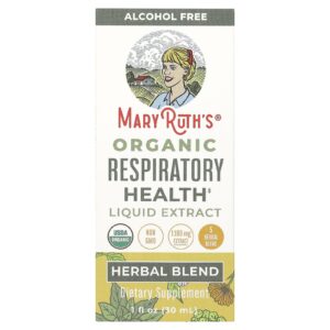 MaryRuths Extrato Líquido Orgânico para a Saúde Respiratória Sem Álcool 1.180 mg 30 ml (1 fl oz)
