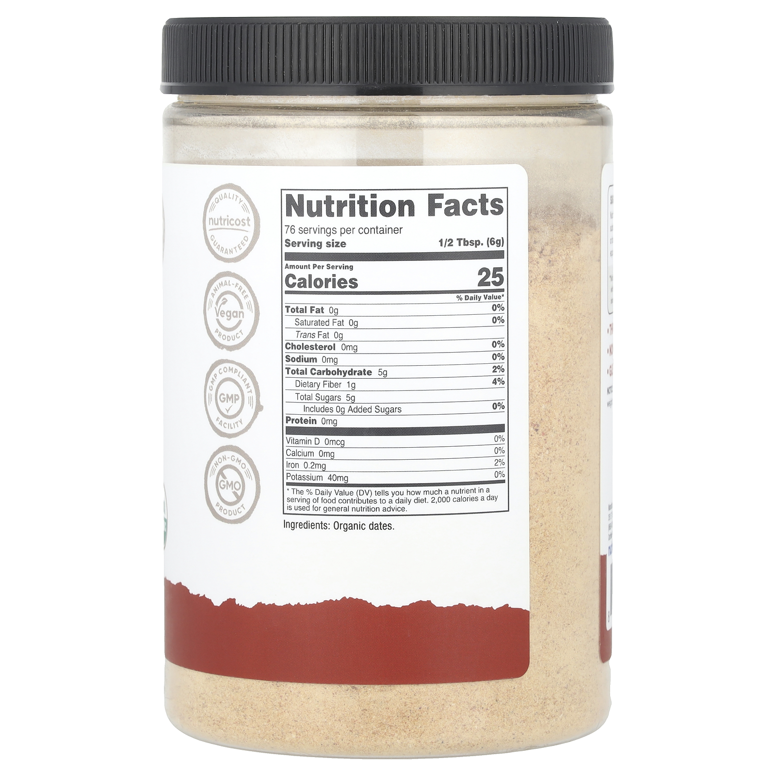 Nutricost Pantry Açúcar de Tâmara Orgânico 454 g (162 oz) - Imagem 2