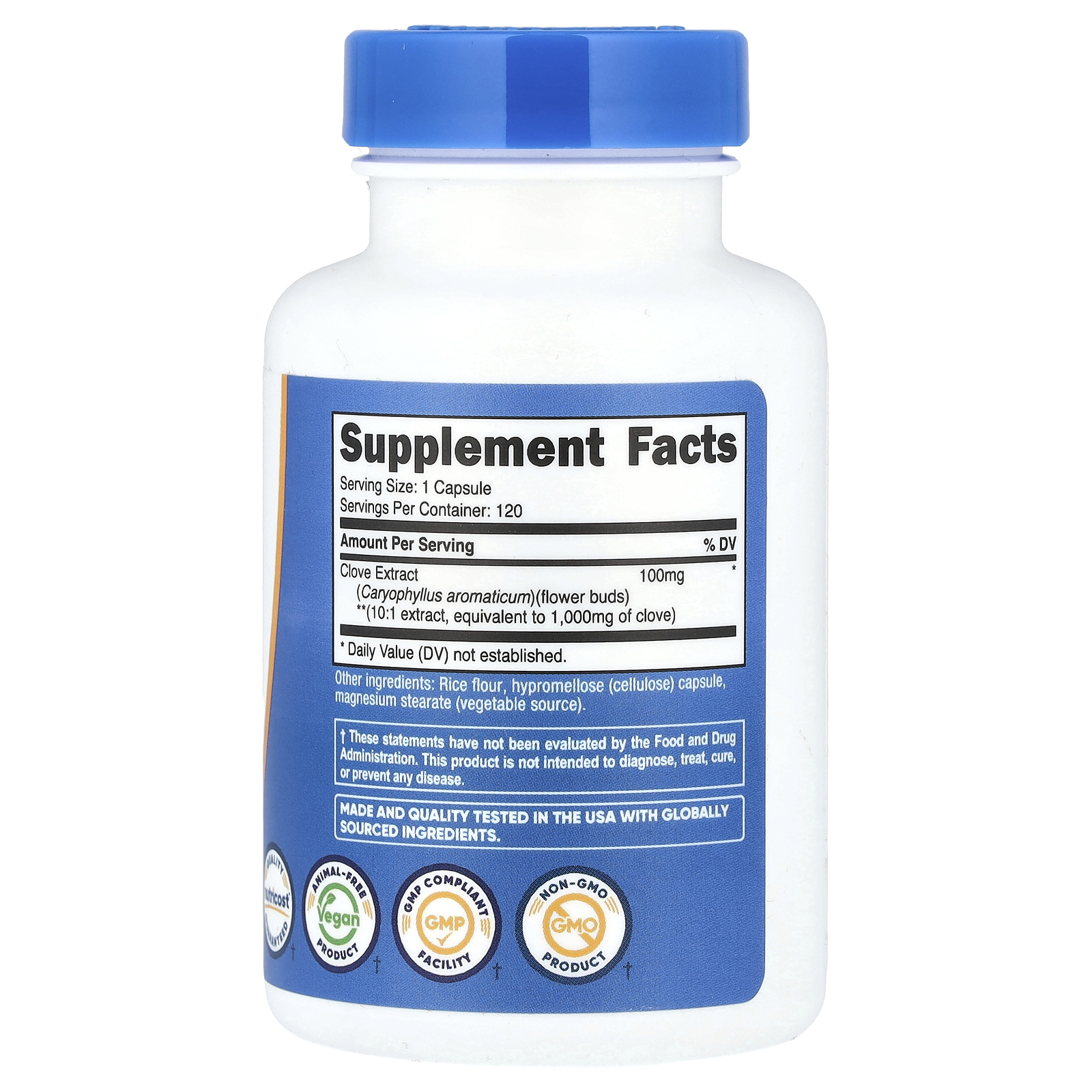 Nutricost Cravo 1.000 mg 120 Cápsulas - Imagem 2
