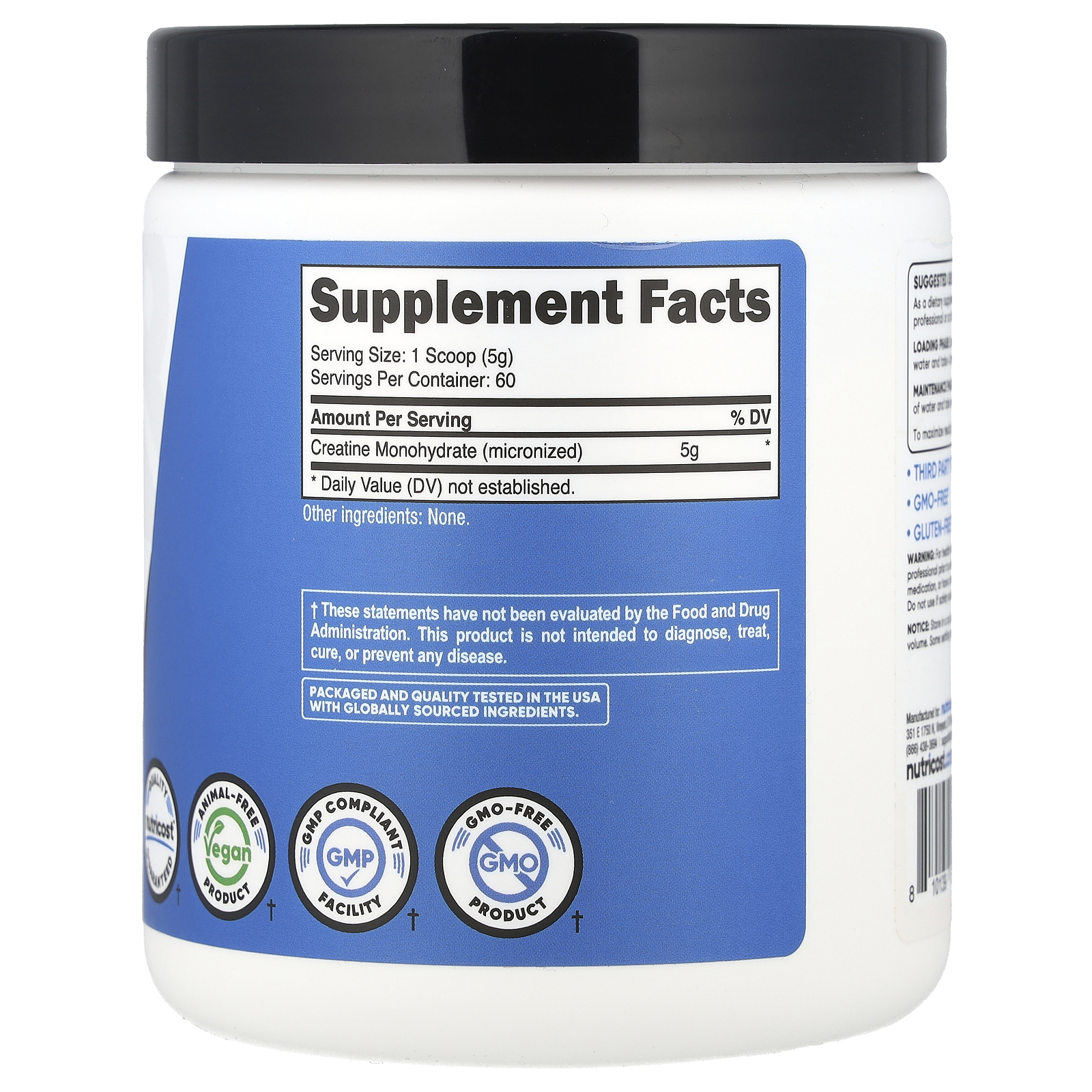 Nutricost Performance Creatina Mono-Hidratada Sem Sabor 300 g (107 oz) - Imagem 2