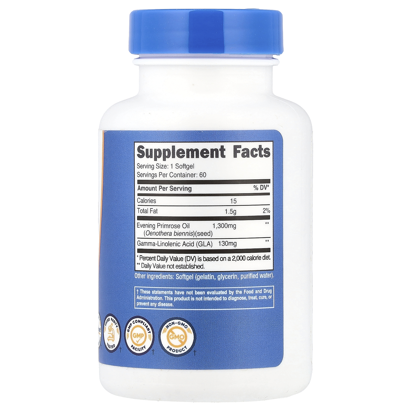 Nutricost Óleo de Prímula 1.300 mg 60 Cápsulas Softgel - Imagem 2