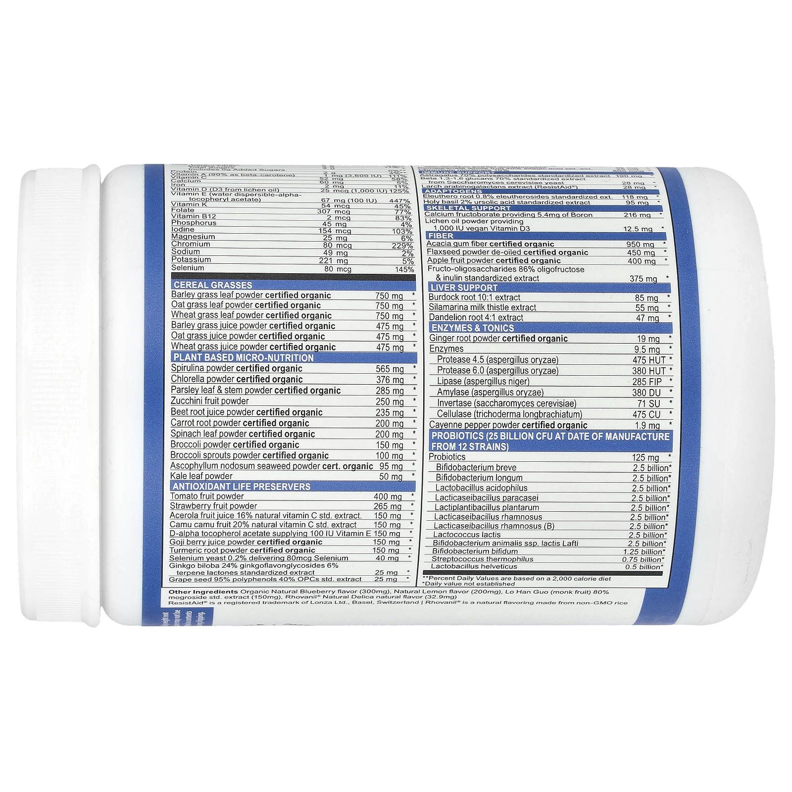 Vibrant Health Green Vibrance® +25 Bilhões de Probióticos Versão 21.0 Mirtilo e Limão 292 g (103 oz) - Imagem 3