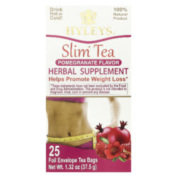 Hyleys Tea Slim Tea Romã 25 Saquinhos de Chá com Envelope de Papel Alumínio 375 g (132 oz)
