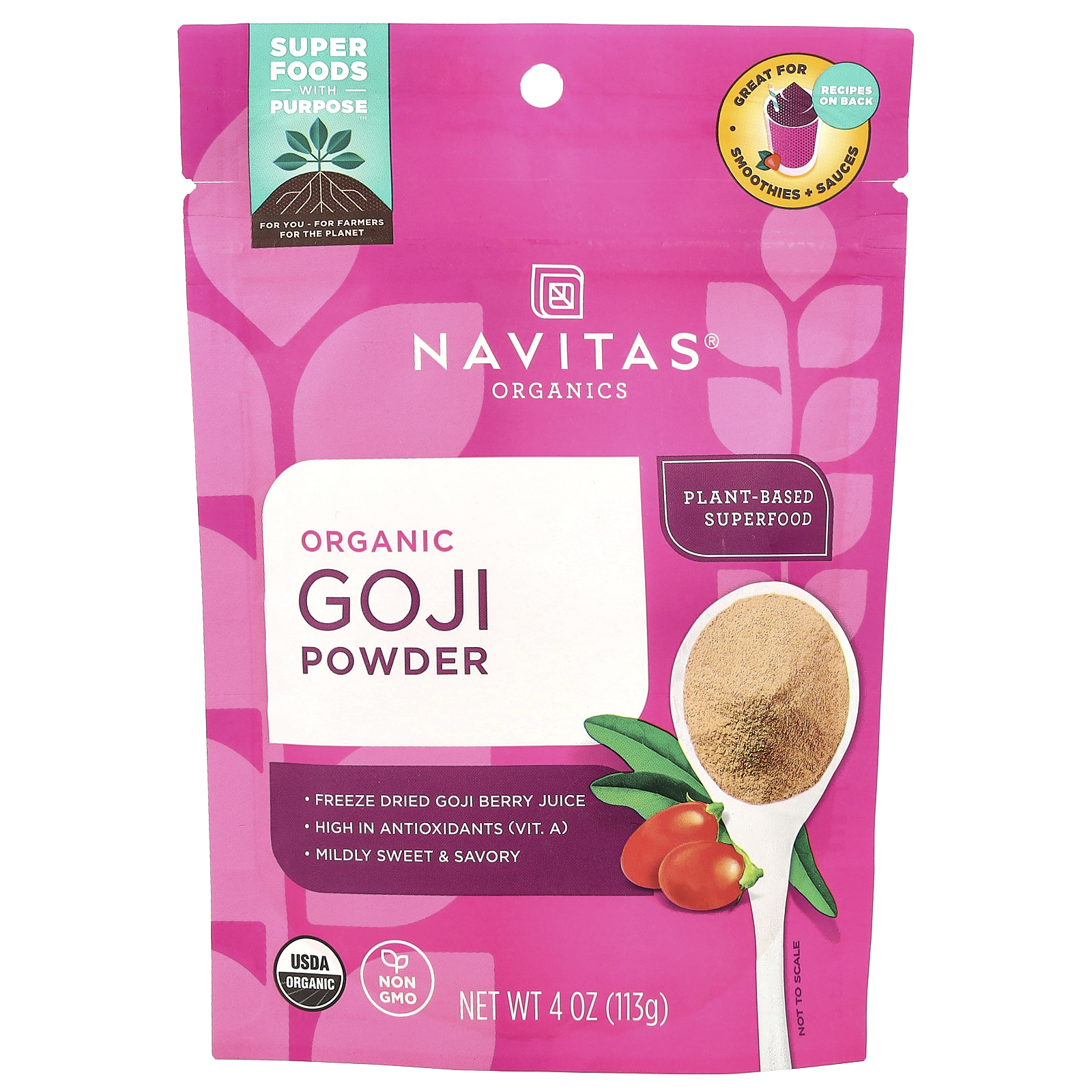 Navitas Organics Goji Berry Orgânico em Pó 113 g (4 oz)