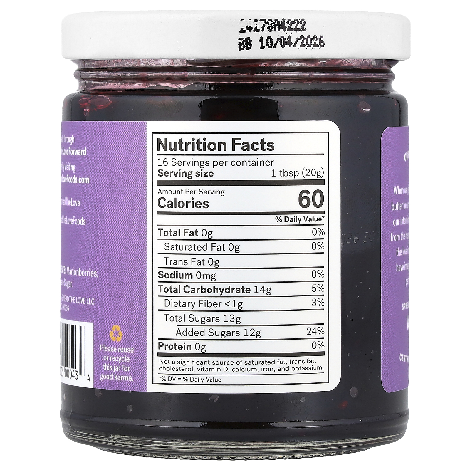Spread The Love Geleia Artesanal de Marionberry 326 g (115 oz) - Imagem 2