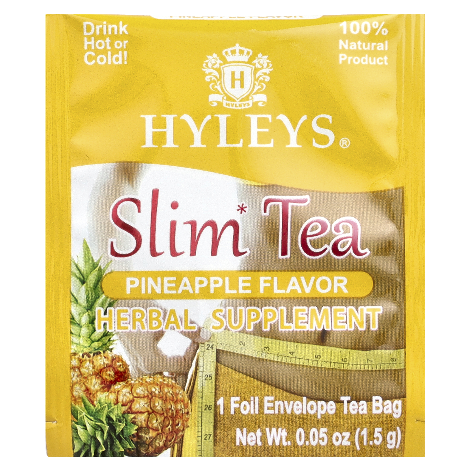Hyleys Tea Slim Tea Abacaxi 50 Saquinhos de Chá com Envelope de Papel Alumínio 75 g (264 oz) - Imagem 3