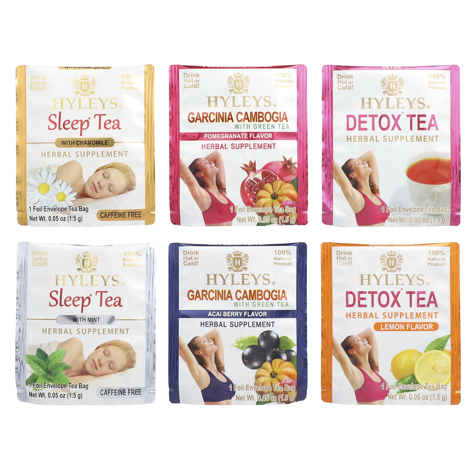 Hyleys Tea Kit Detox 28 Dias Sortido 84 Saquinhos de Chá com Envelope de Papel Alumínio 126 g (444 oz) - Imagem 3