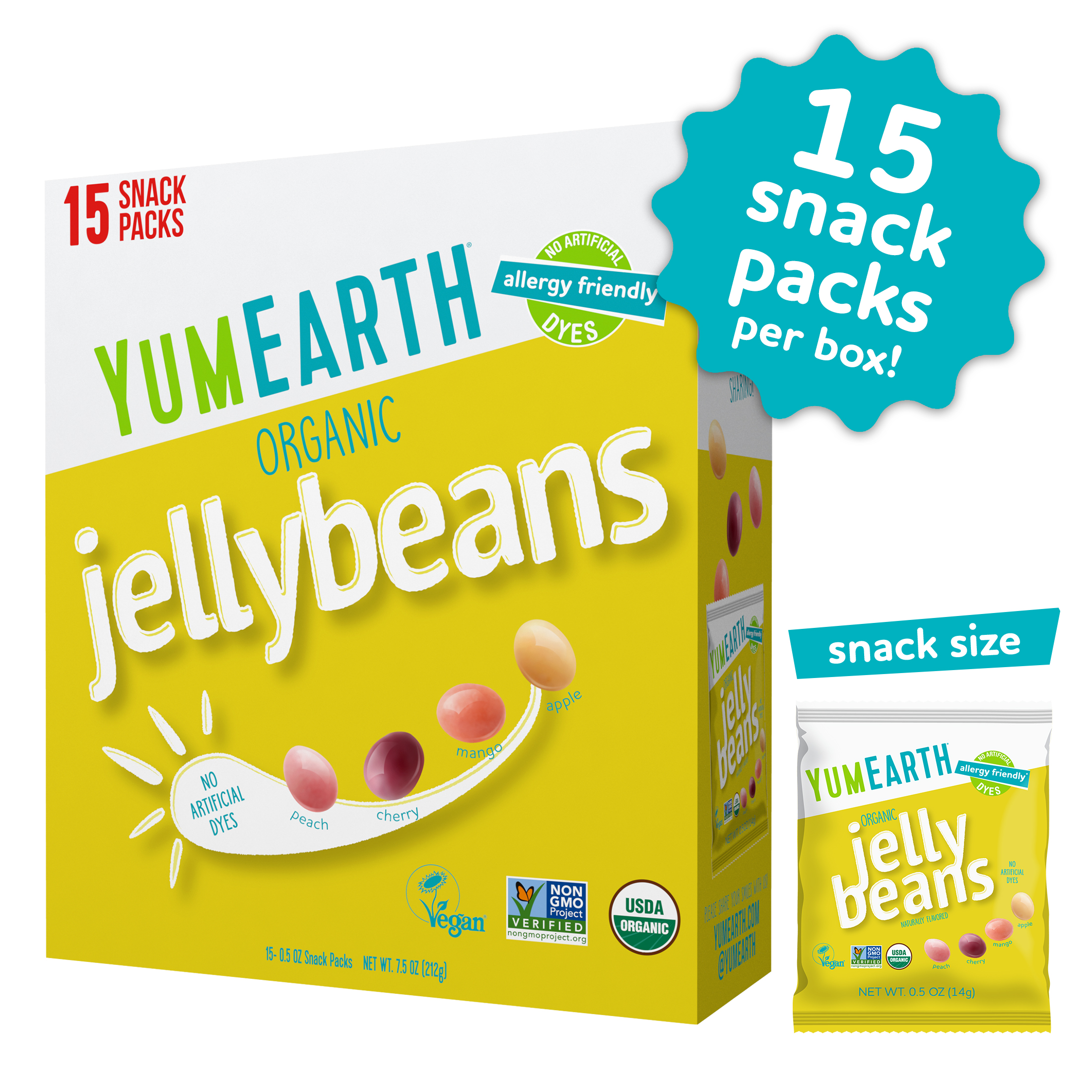 YumEarth Jujubas Orgânicas 15 Pacotes 14 g (05 oz) Cada - Imagem 3