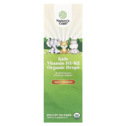 Natures Craft Vitaminas D3 e K2 Orgânicas em Gotas para Crianças 60 ml