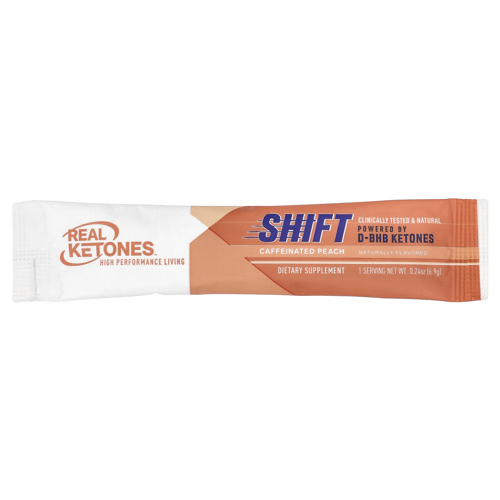 Real Ketones Shift Pêssego Cafeinado 30 Embalagens de Mistura para Bebidas 69 g (024 oz) Cada - Imagem 3