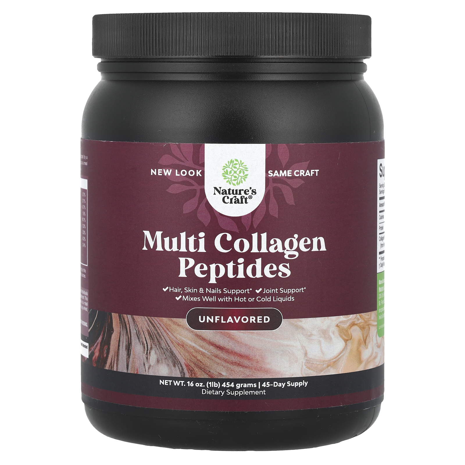 Natures Craft Peptídeos de Multicolágeno Sem Sabor 454 gramas (16 oz)