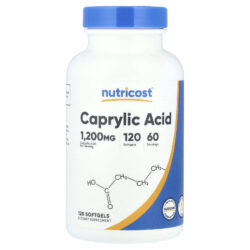 Nutricost Ácido Caprílico 120 Cápsulas Softgel (600 mg por Cápsula Softgel)