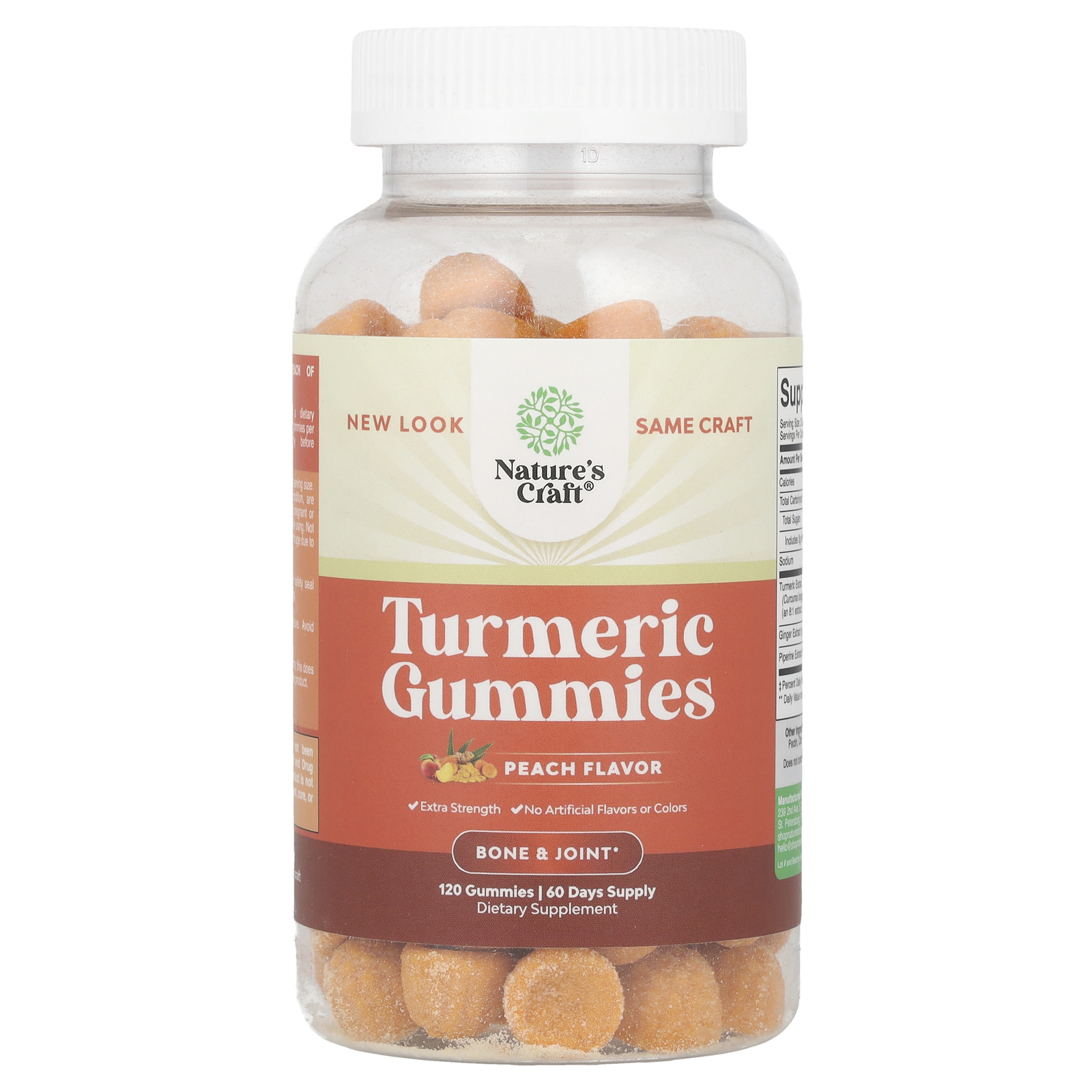 Natures Craft Gomas de Cúrcuma Pêssego 120 Gomas