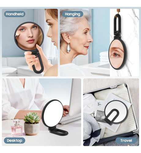 Espelho De Aumento B Beauty Planet 40x Maquiagem Portátil Preto - Imagem 3