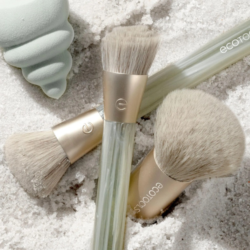 Conjunto De Escova Facial E Esponja Ecotools Sea Gems De 4 P Coral-claro - Imagem 8