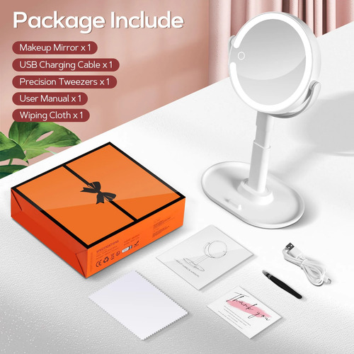 Espelho De Maquiagem De Aumento B Beauty Planet 30x Com Luzes Branco - Imagem 7