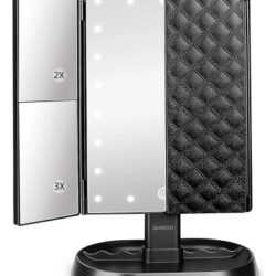 Deweisn Espelho De Maquilhagem Triplo Iluminado Com 21 Leds.