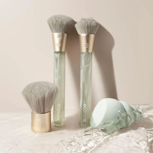 Conjunto De Escova Facial E Esponja Ecotools Sea Gems De 4 P Coral-claro - Imagem 9
