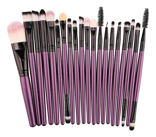 20 Peças De Pincéis De Maquiagem Para Rosto E Olhos Ferrame Violeta