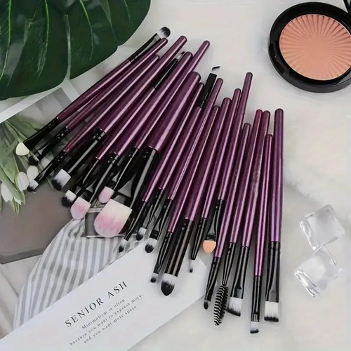 20 Peças De Pincéis De Maquiagem Para Rosto E Olhos Ferrame Violeta - Imagem 7