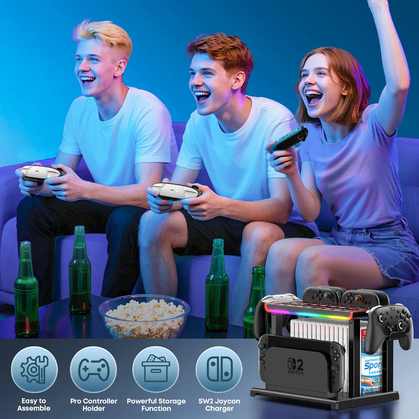Organizador De Jogos Torre Com Carregador Para Nintendo Swit - Imagem 7