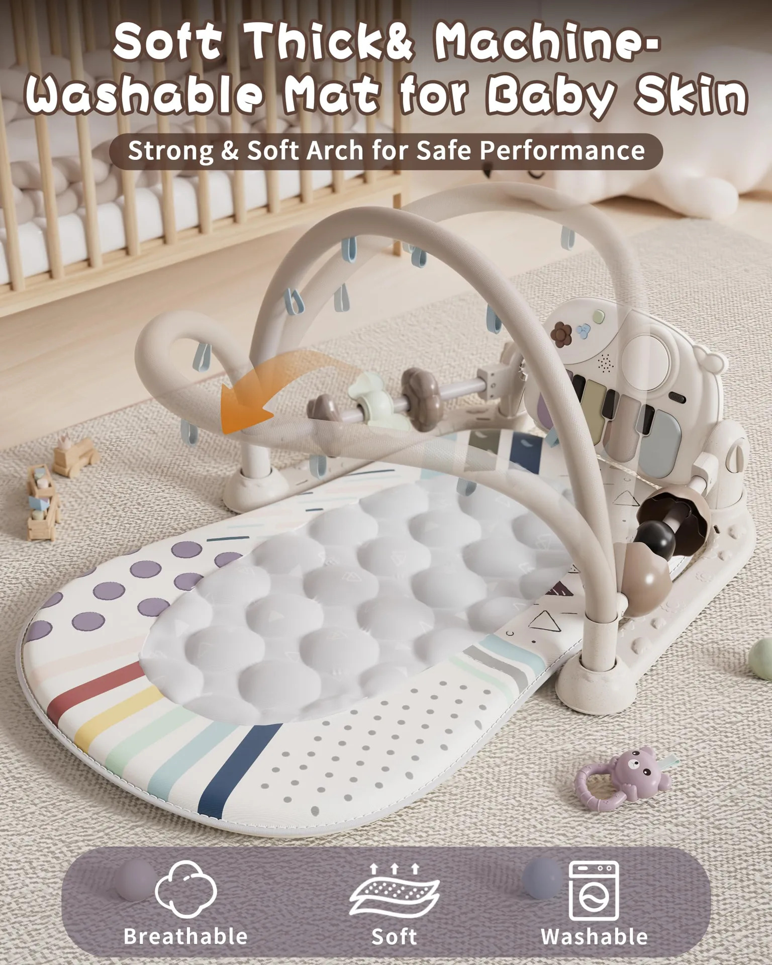 Ginásio De Atividades Bebê Stactcute Com Piano Multicolor - Imagem 4