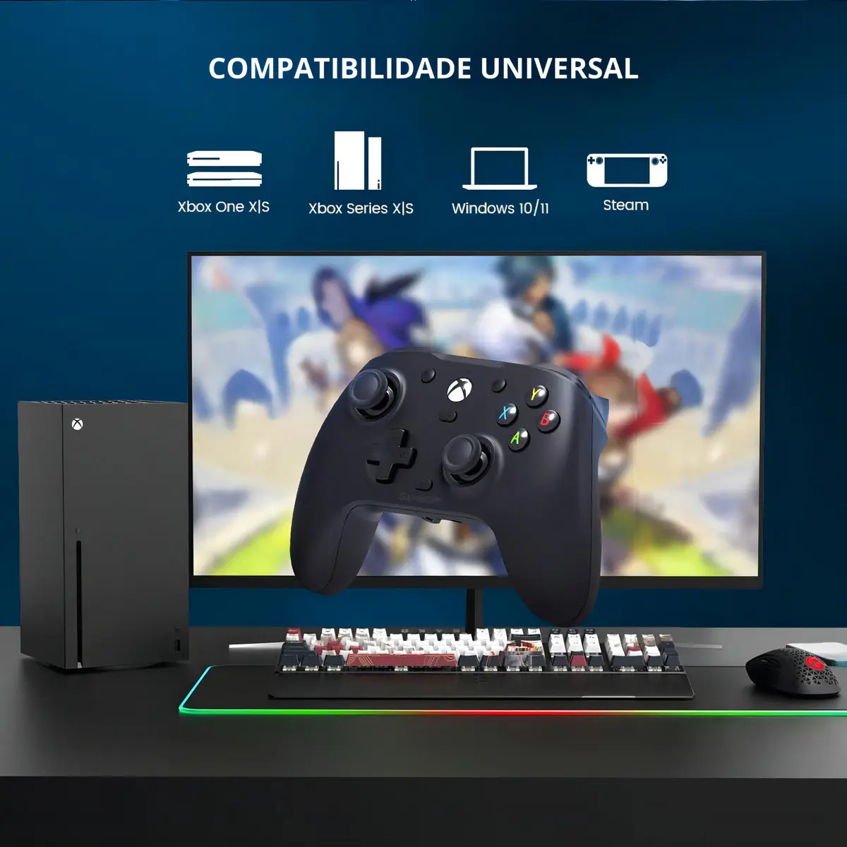 Controle GameSir G7 HE para Xbox One Series S X PC Joystick Hall Effect Vibração Ajustável Cor Preto - Imagem 3