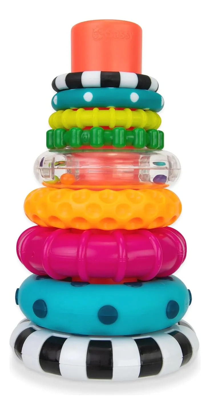 Brinquedo Sassy Stacks Of Circles Stacking Ring Stem Learnin