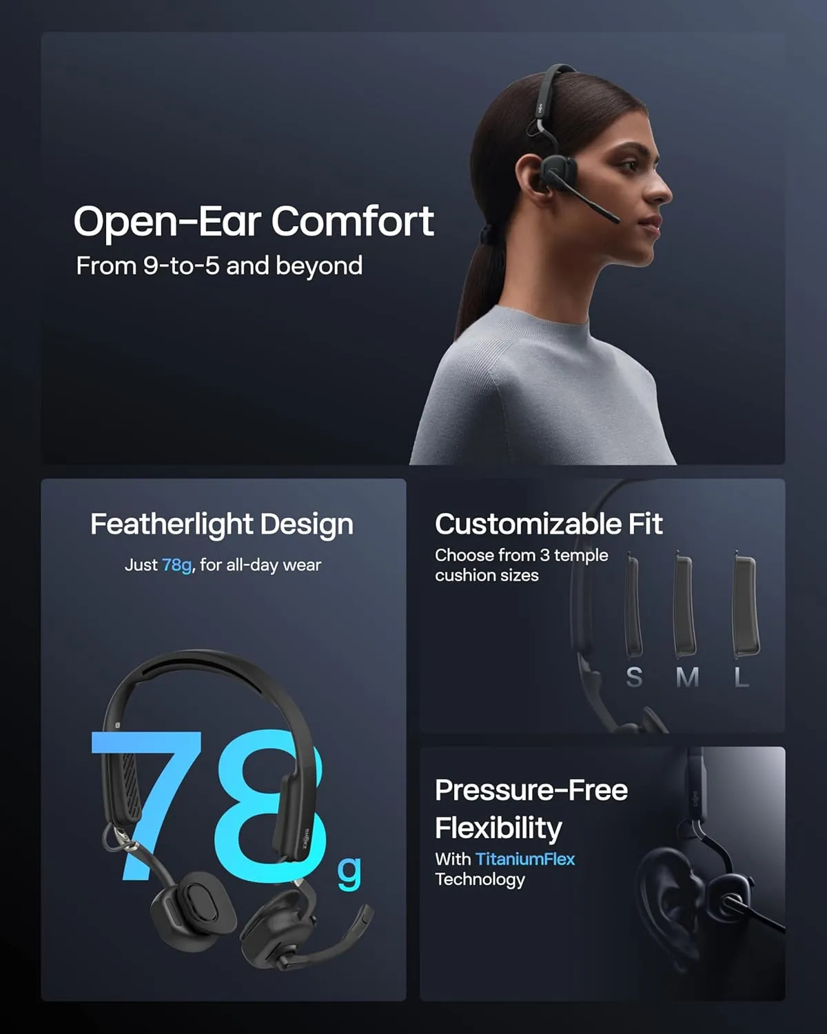 Shokz New Openmeet - Auscultadores Abertos Para Computador C - Imagem 3