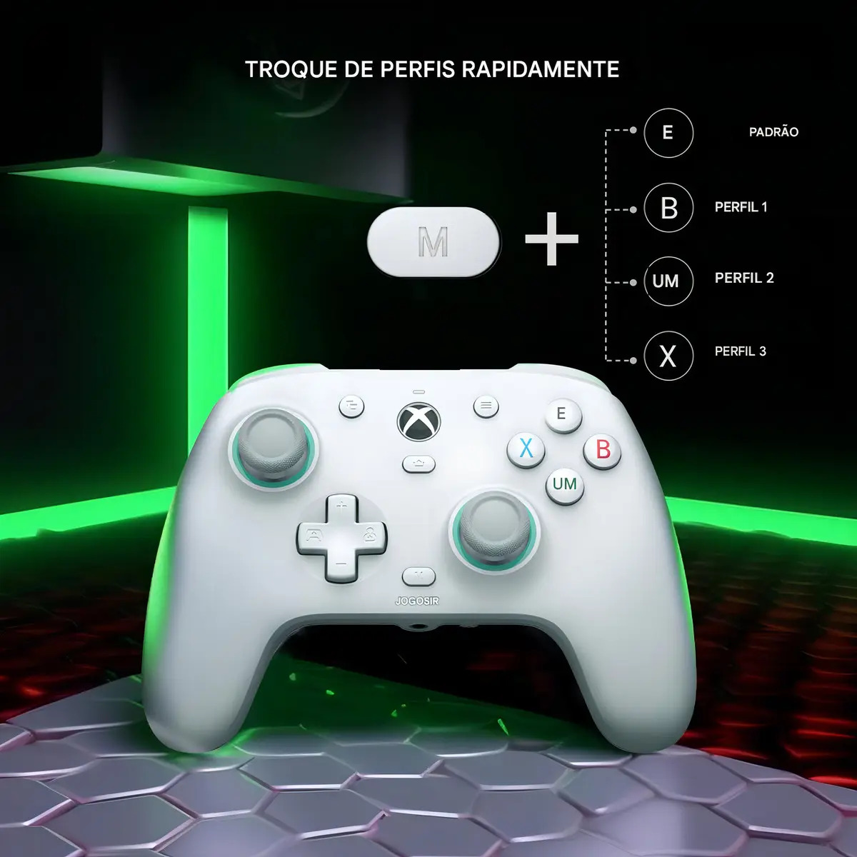 Controle GameSir G7 SE com Fio para Xbox One Series S X PC Hall Effect Botões Mecânicos Cor Branco - Imagem 5
