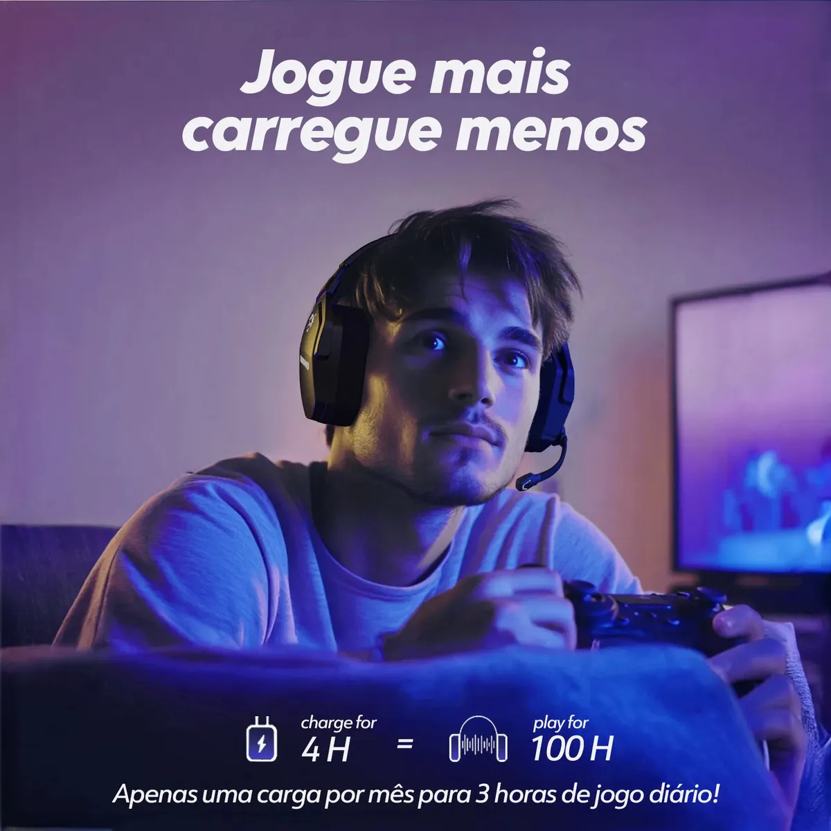 Fones de ouvido Gamer Nubwo G06 Gamer 2.4ghz Usb Bluetooth 5.3 Wireless Latencia Baja 23ms Sonido 7.1 Bateria 100h para PC/PS4/PS5/Xbox - Imagem 4