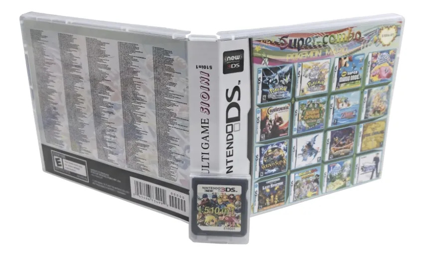510 Em 1 Cartucho De Videogames Para Nintendo Nds Ndsl Ndsi