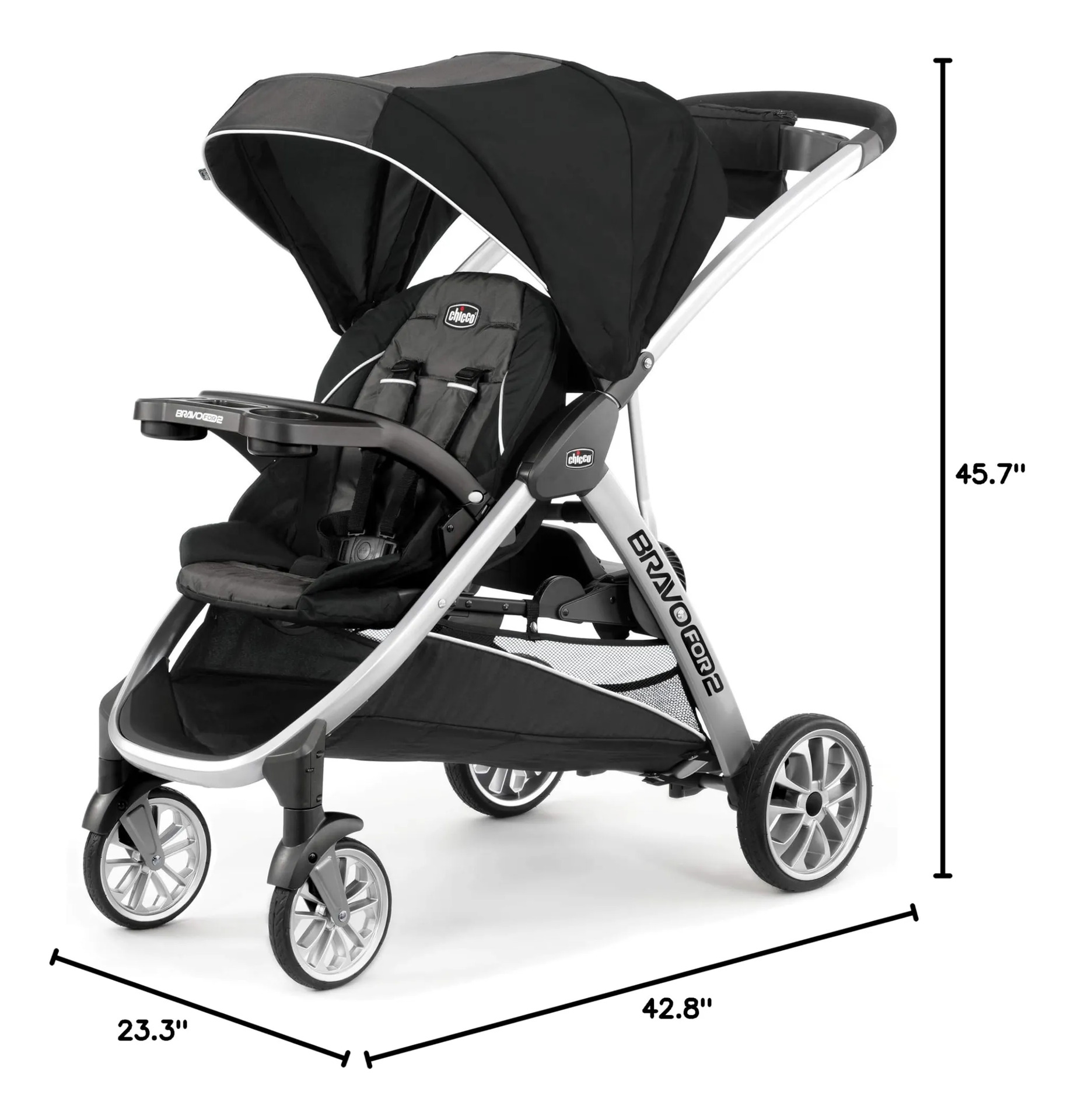 Carrinho De Passeio Duplo Chicco Bravofor2 - Ferro Preto/ci - Imagem 10