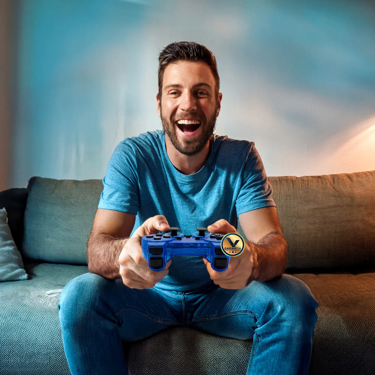 Controle Inalámbrico Com Vibração Compatível Com Ps2 E Ps1 ~ - Imagem 8