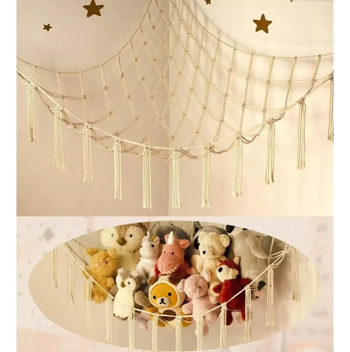 Organizador De Brinquedos De Pelúcia Para Bebês Crema 1 - Imagem 8