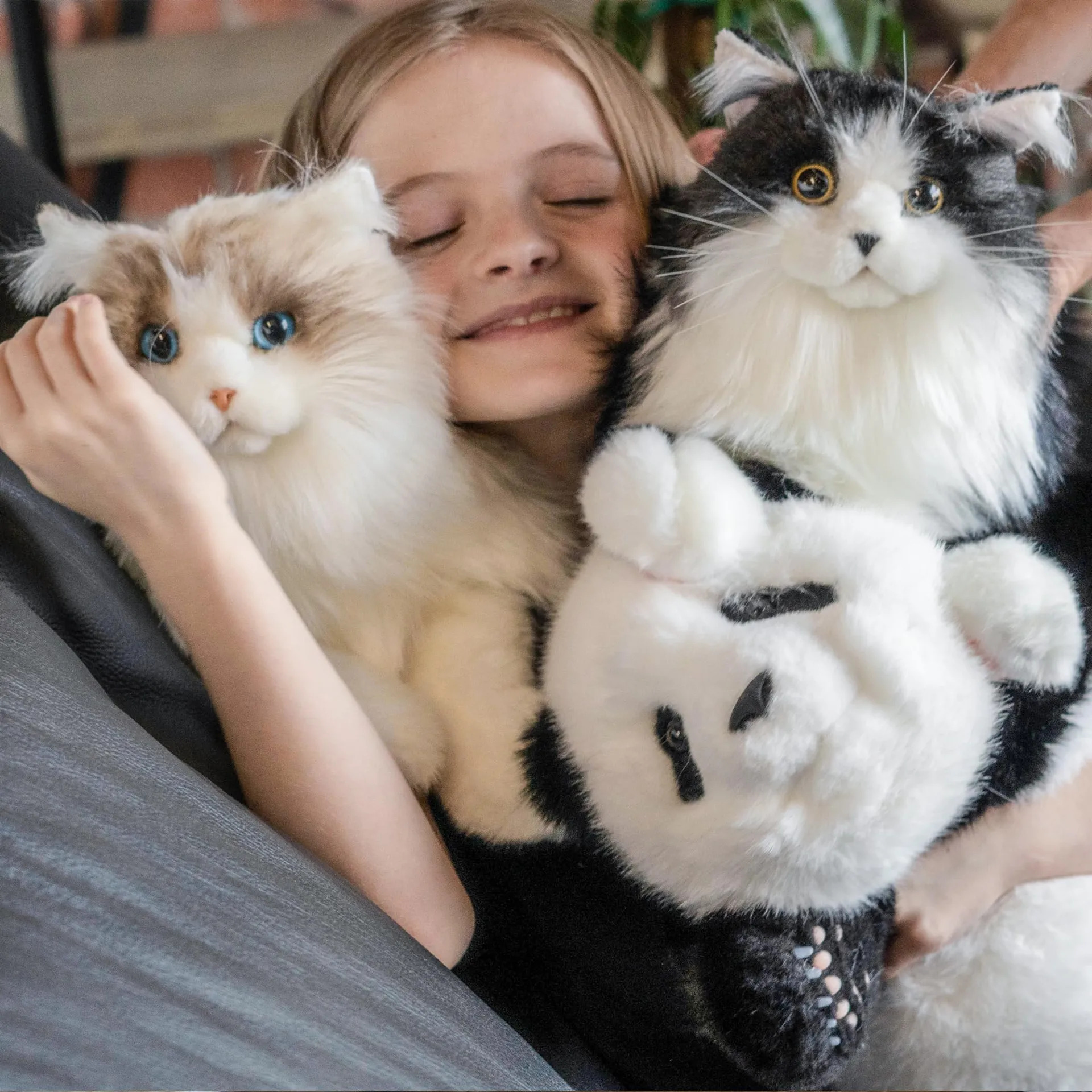 Brinquedo Macio Chongker Weighted Plush Cat 22 Para Abraçar Preto - Imagem 6