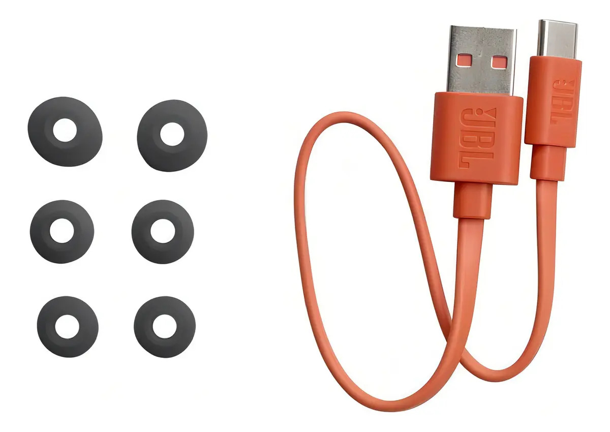 Fones de ouvido intra-auriculares sem fio JBL Vibe Beam pretos com luz LED - Imagem 3