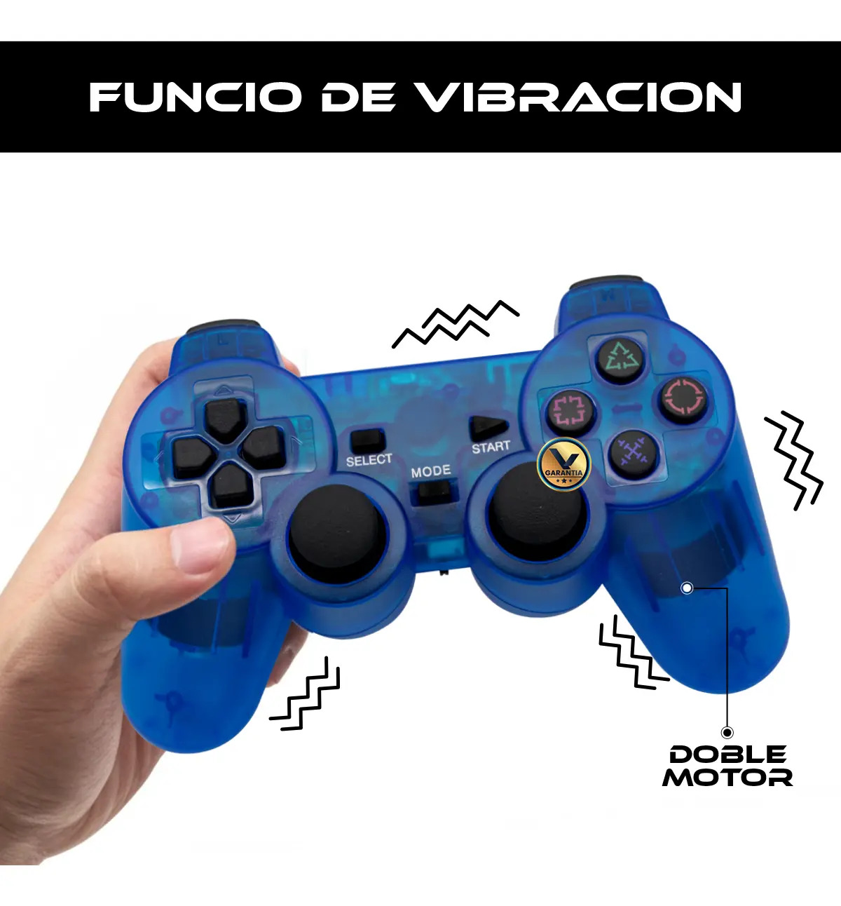 Controle Inalámbrico Com Vibração Compatível Com Ps2 E Ps1 ~ - Imagem 6