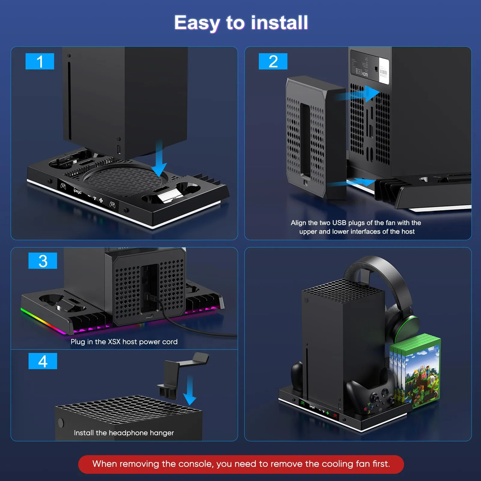 Suporte Refrigerado Auarte Para Xbox Series X Com 2 Baterias - Imagem 7