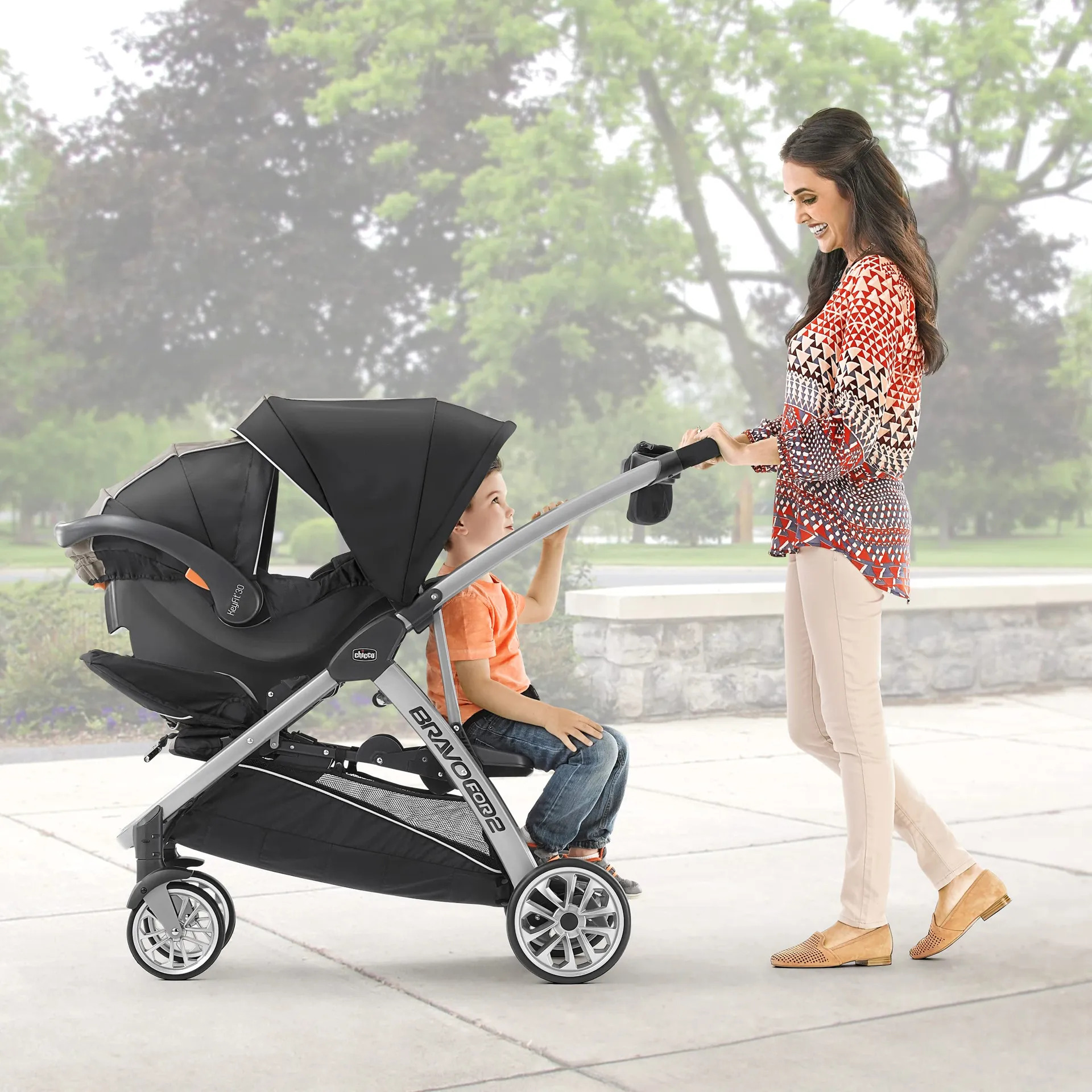 Carrinho De Passeio Duplo Chicco Bravofor2 - Ferro Preto/ci - Imagem 2