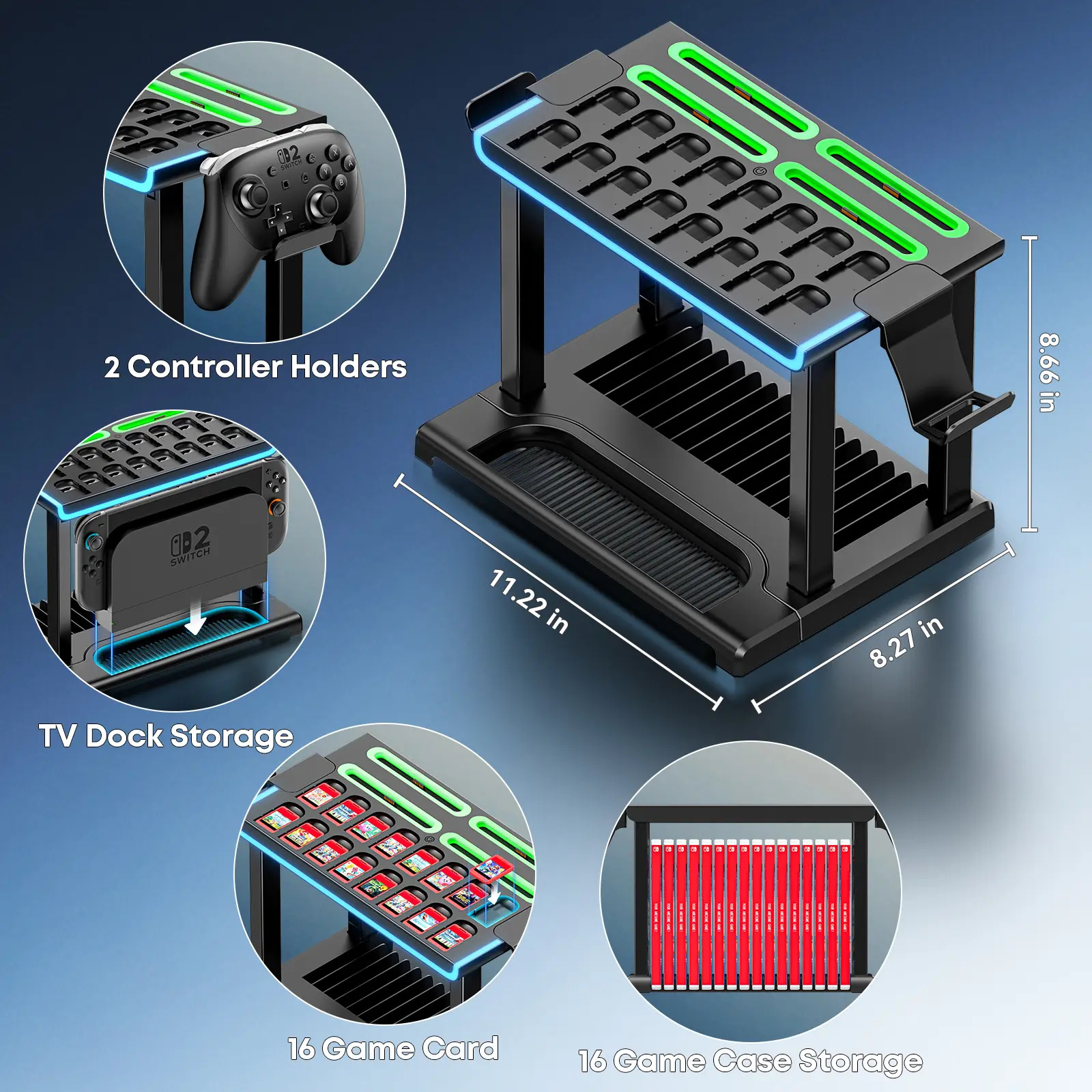 Organizador De Jogos Torre Com Carregador Para Nintendo Swit - Imagem 5