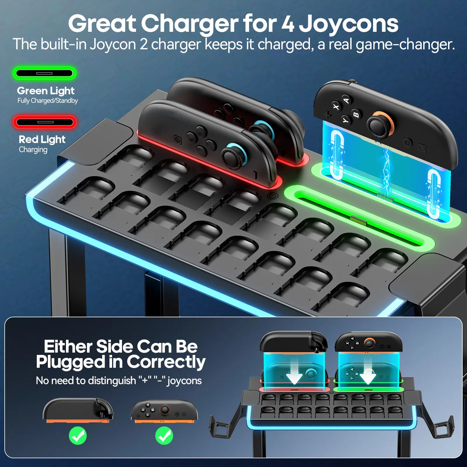Organizador De Jogos Torre Com Carregador Para Nintendo Swit - Imagem 2