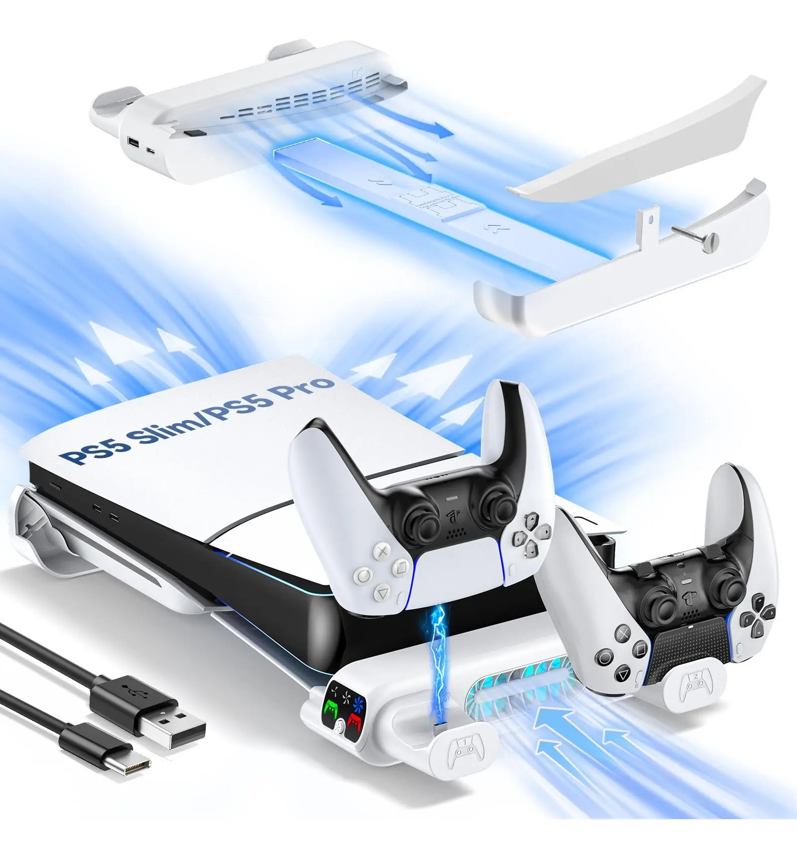 Suporte Horizontal Cooler Carregador Ps5 Slim Pro