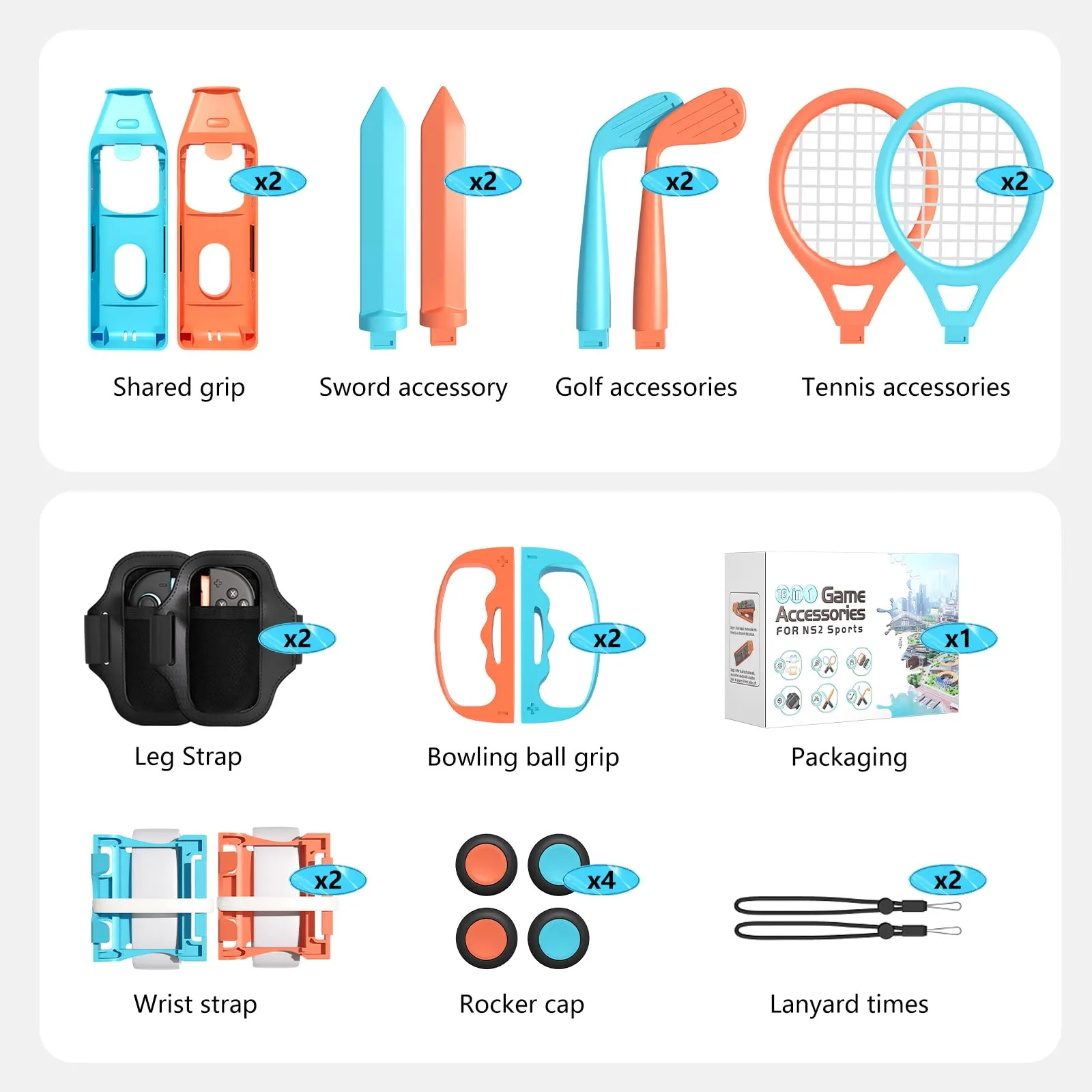 Kit 18 Em 1 Acessórios Esportes Para Joy Con Switch - Imagem 2