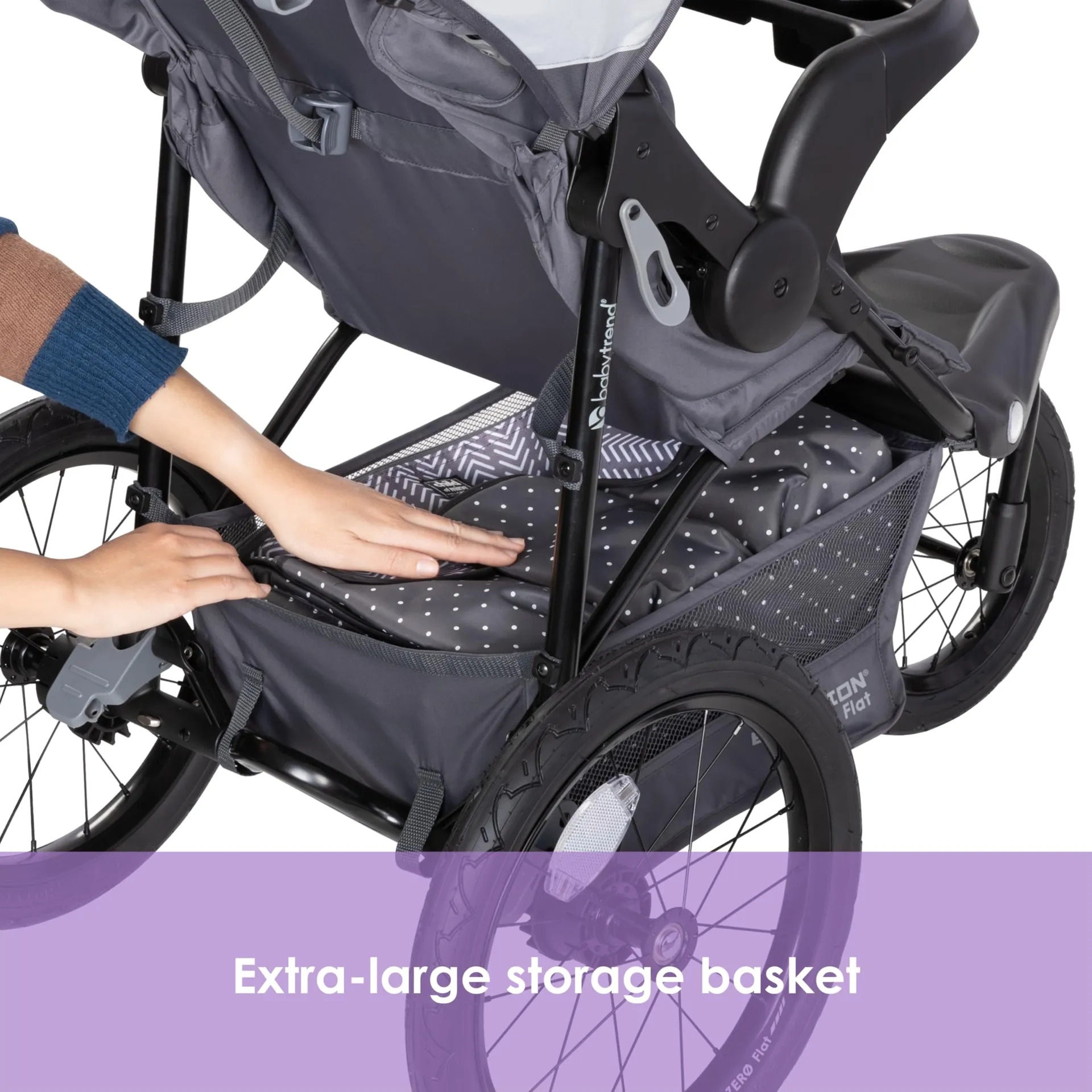 Baby Trend Expedition Jogger Com Luzes Led Cinza Traçado - Imagem 8