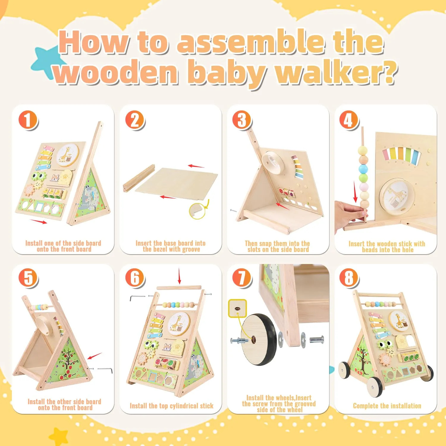 Centro De Atividades Montessori De Madeira Receka Baby Walke - Imagem 3