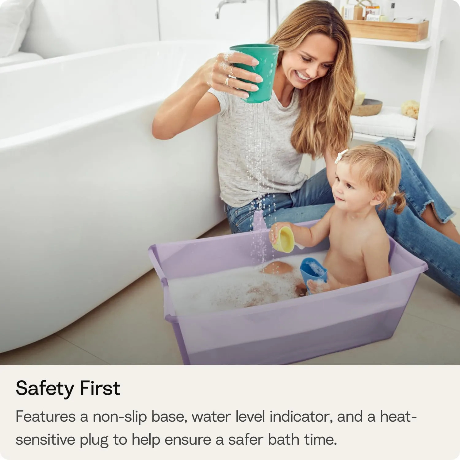 Banheira De Bebê Stokke Flexi Bath X-large Com Plugue Branco - Imagem 6