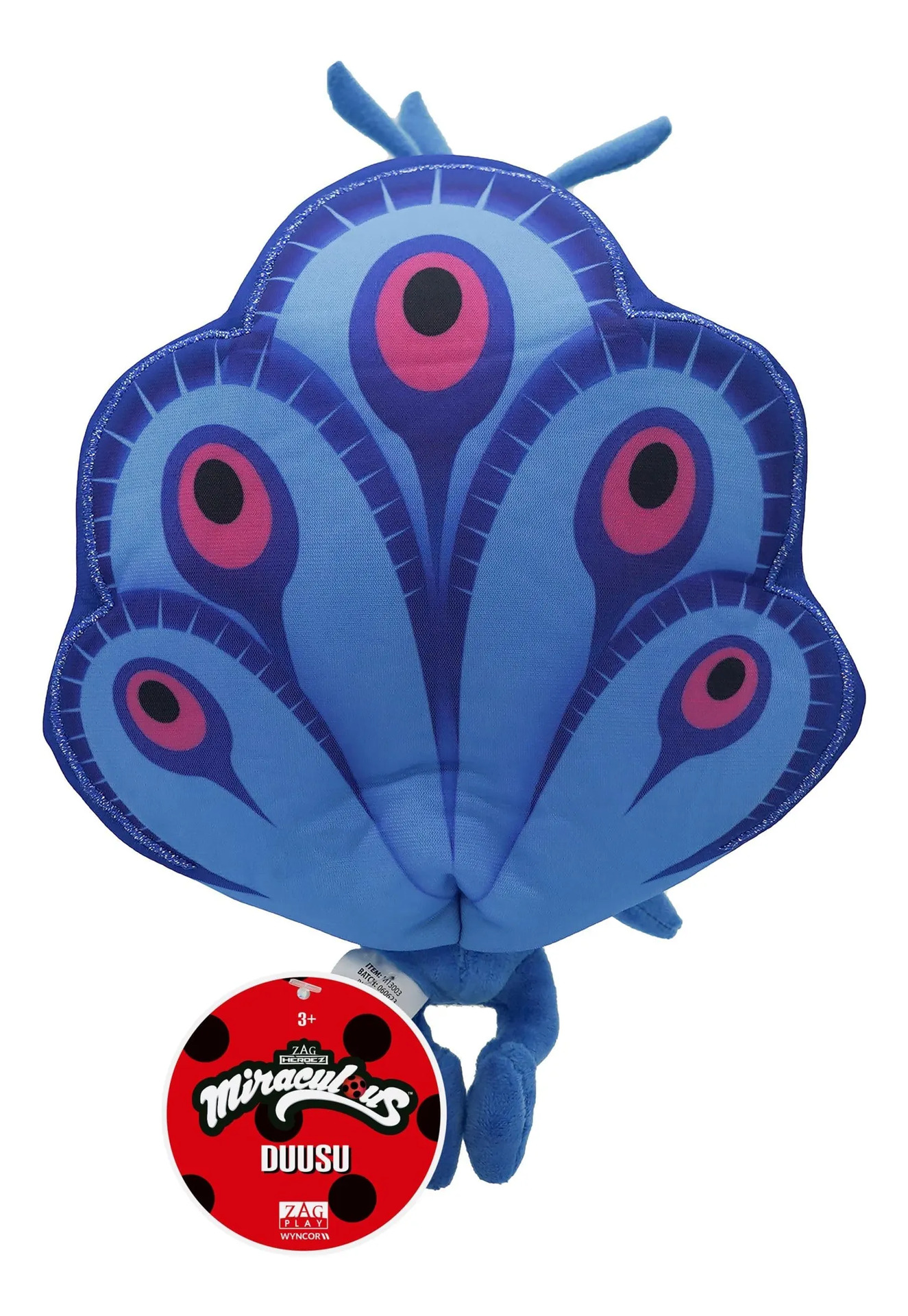 Brinquedo De Pelúcia Miraculous Duusu Kwami Pavão De 9 Pole Azul-escuro - Imagem 2